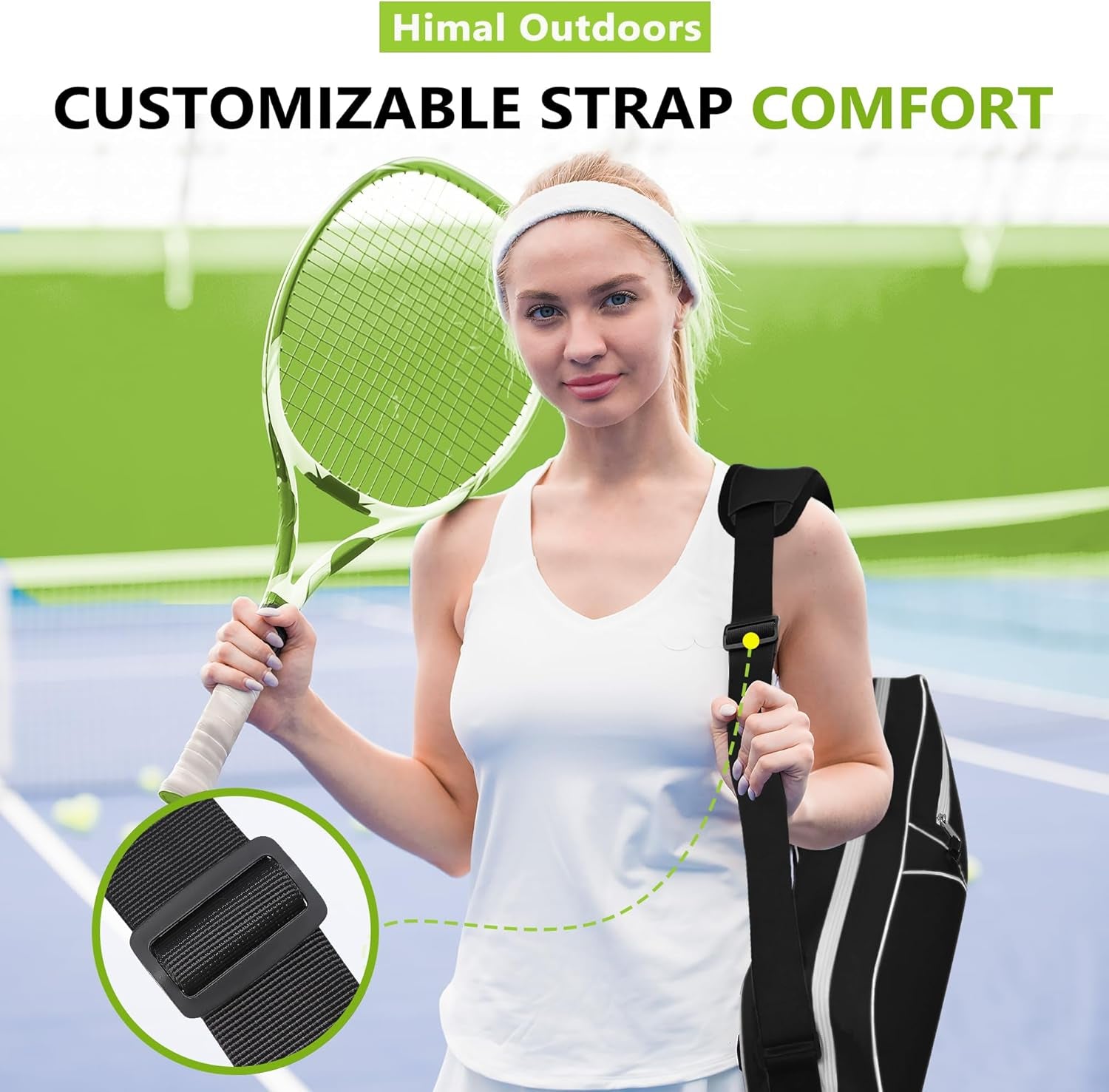 3 Racquet Tennis-Bag Premium Tennis-Racket-Bag with Protective Pad, Professional or Beginner Tennis Players, Lightweight Tennis Bag for All Ages